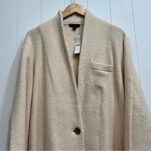 J Crew Cocoon Sweater Blazer Cardigan Merino Wool Alpaca Blend Size 2X Ivory NWT - Picture 2 of 16